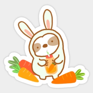 Cute Carrot Juice Sloth Sticker